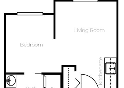 Avamere at Rio Rancho 1 Bedroom 415 sq ft Floor Plan
